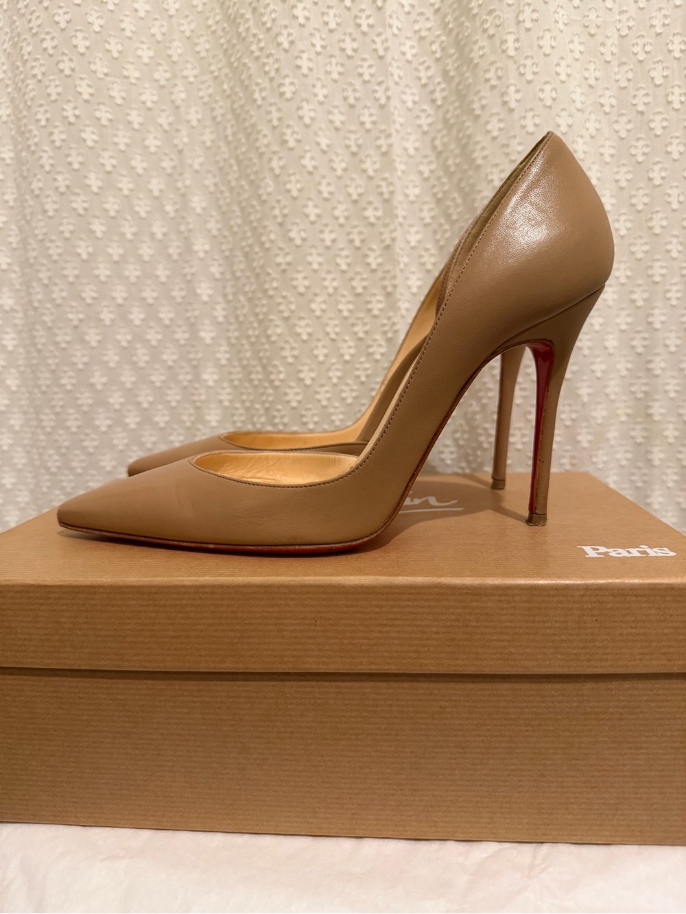 Christian Louboutin Nude d’Orsay Pointed-Toe Stiletto Pumps - Picture 3 of 15